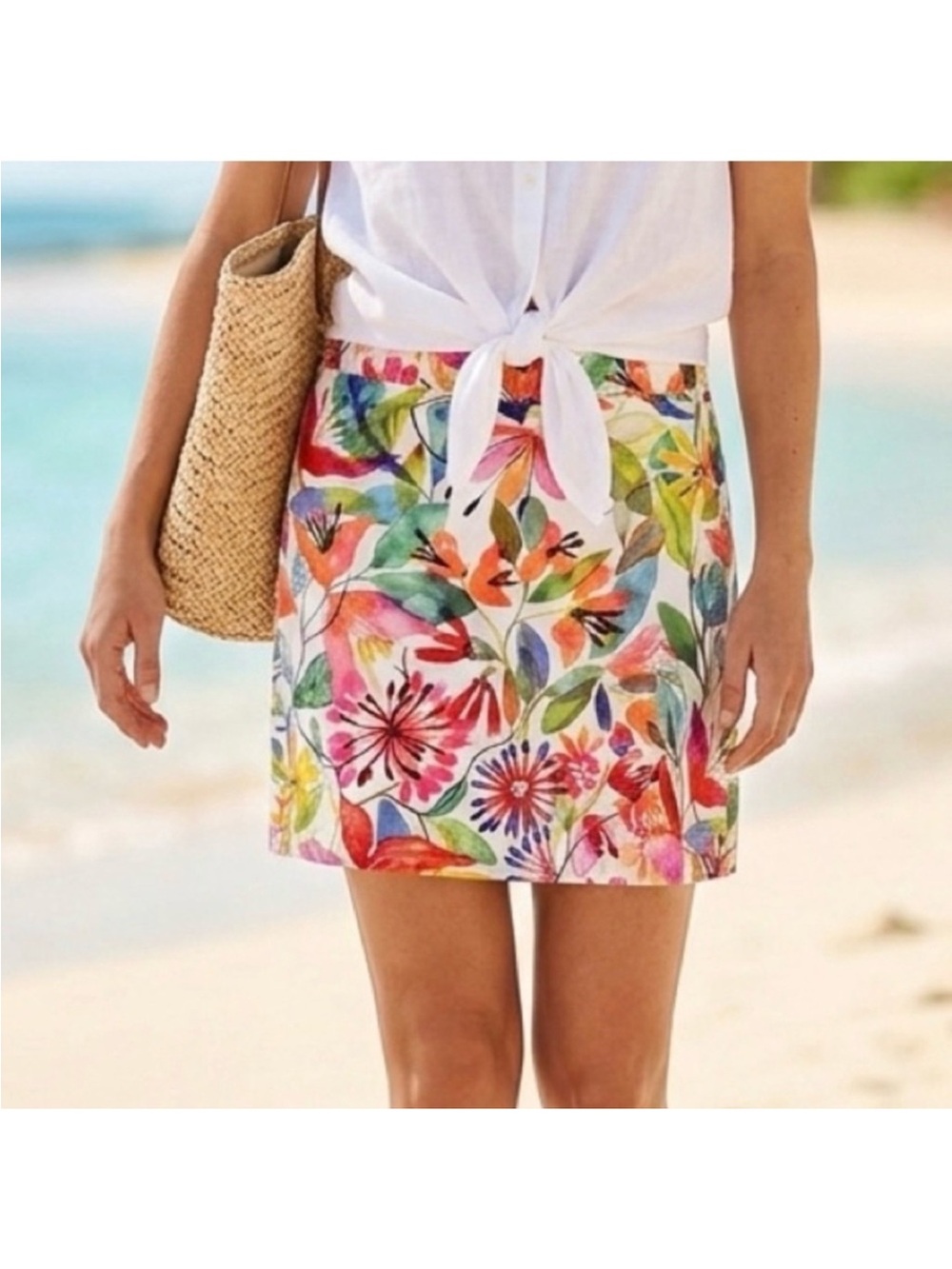 RipSkirt Hawaii Wrap Skirt Wildflower Watercolor Length 2 Swim Coverup Size XL